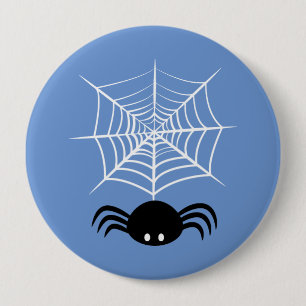 Spooky Halloween Spider Illustration Button