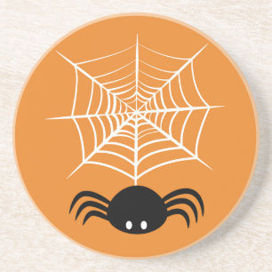 Spooky Halloween Spider Illustration Coaster