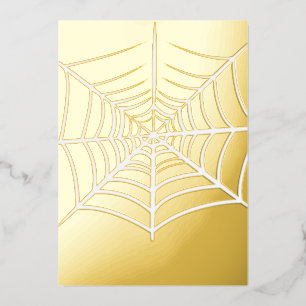 Spooky Halloween Spider Illustration Foil Invitation