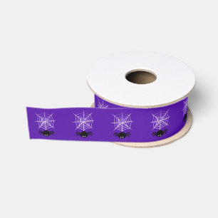 Spooky Halloween Spider Illustration Grosgrain Ribbon