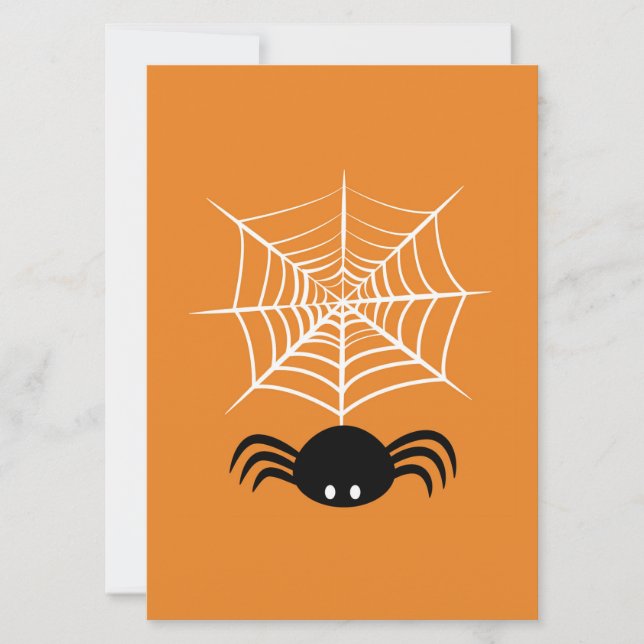 Spooky Halloween Spider Illustration Invitation (Front)