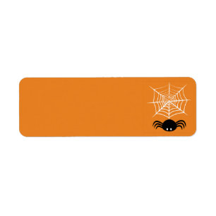 Spooky Halloween Spider Illustration Label