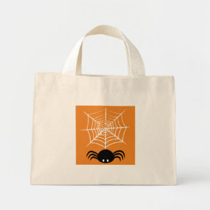 Spooky Halloween Spider Illustration Mini Tote Bag