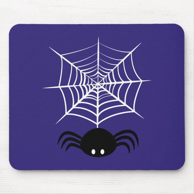 Spooky Halloween Spider Illustration Mouse Pad (Front)