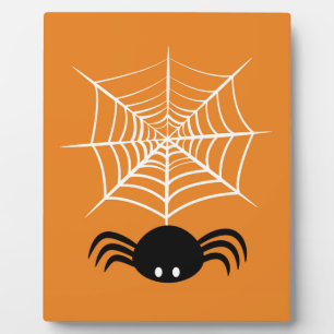 Spooky Halloween Spider Illustration Plaque