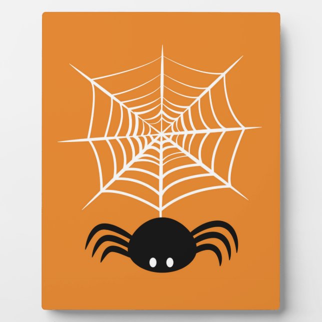 Spooky Halloween Spider Illustration Plaque (Front)