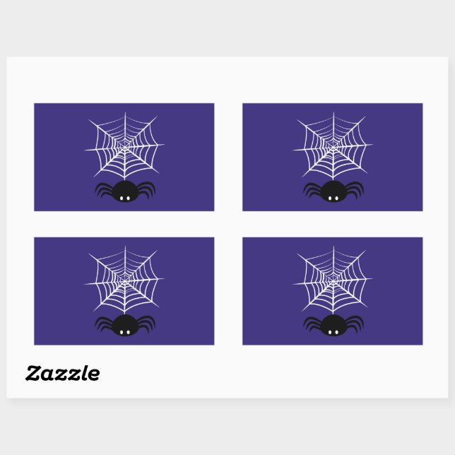 Spooky Halloween Spider Illustration Rectangular Sticker (Sheet)