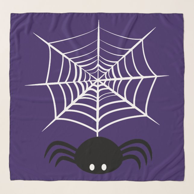 Spooky Halloween Spider Illustration Scarf (Front)