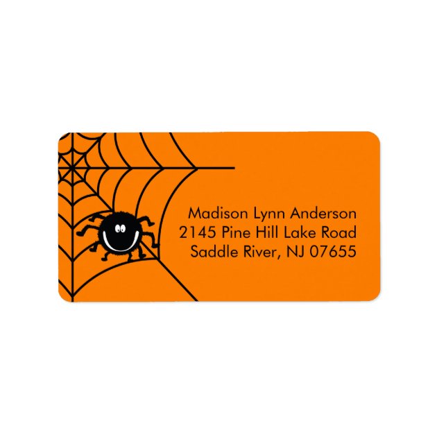 Spooky Halloween Spider  Return Address Labels. Label