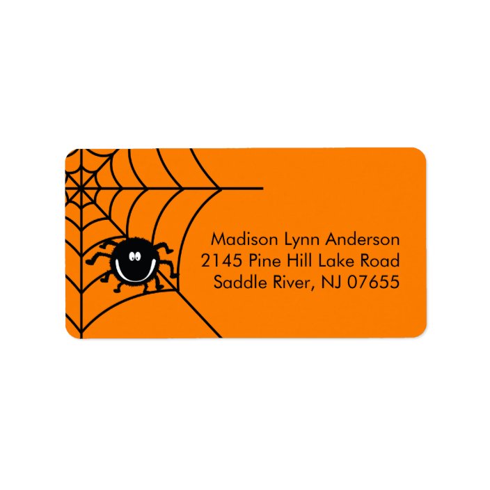 Spooky Halloween Spider Return Address Labels. Label | Zazzle.com