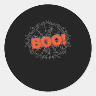 Spooky Halloween Spider Web Boo Gift Idea Classic Round Sticker