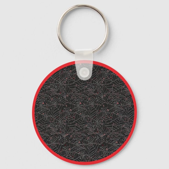 Spooky Halloween Spider Web Keychain (Front)
