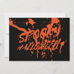 Spooky Halloween Splash Retro Red Orange Horror Announcement