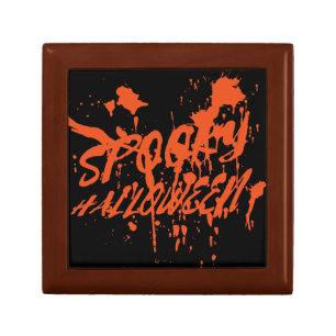Spooky Halloween Splash Retro Red Orange Horror Gift Box