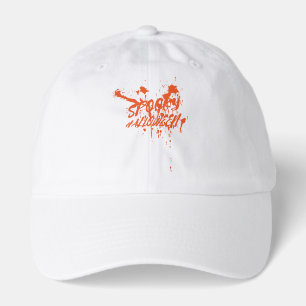 Spooky Halloween Splash Retro Red Orange Horror Hat