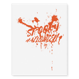 Spooky Halloween Splash Retro Red Orange Horror Temporary Tattoos