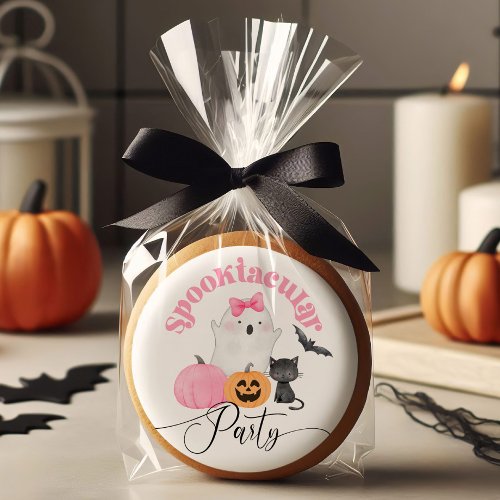 Spooky Halloween Spooktacular party pink ghost Sugar Cookie