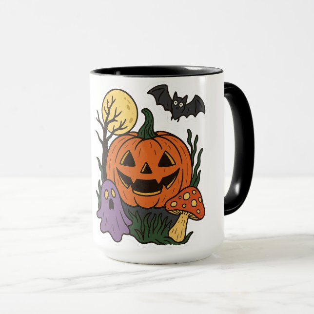 Spooky Halloween Sticker  Mug (Front Right)