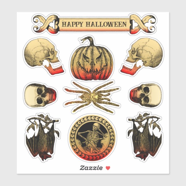 Spooky Halloween Stickers (Sheet)
