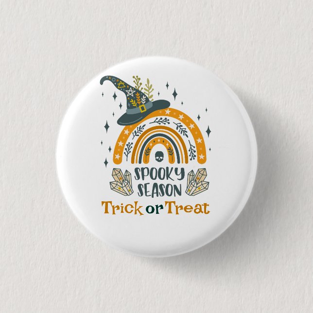 Spooky Halloween symbols pattern Button (Front)