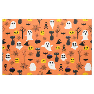 Spooky Halloween symbols pattern Fabric