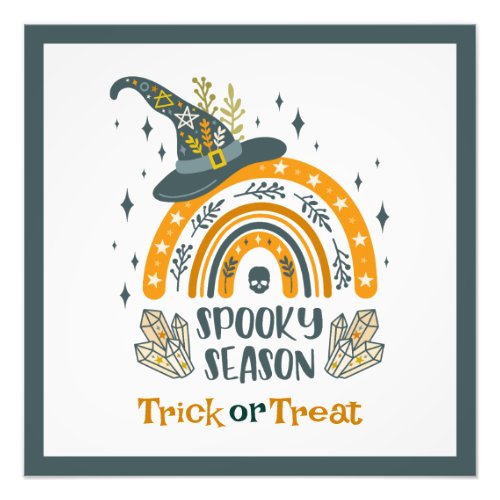 Spooky Halloween symbols pattern Photo Print