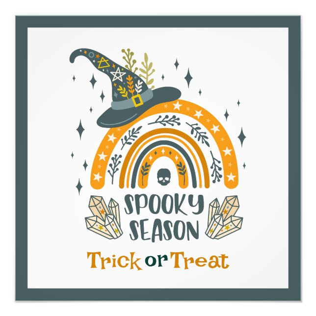 Spooky Halloween symbols pattern Photo Print (Front)