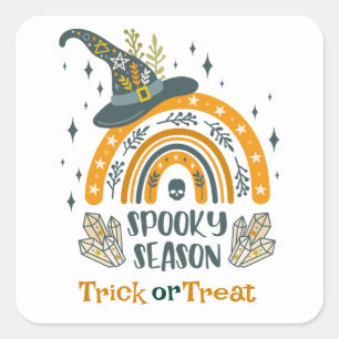 Spooky Halloween symbols pattern Square Sticker