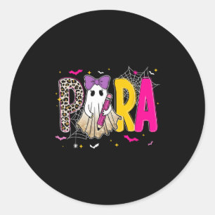 Spooky Halloween Teacher Para Counselor Sped Prepp Classic Round Sticker