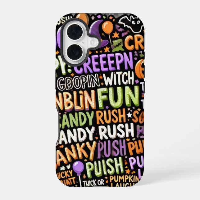  Spooky Halloween Text Pattern Phone Case (Back)