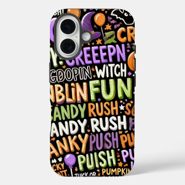  Spooky Halloween Text Pattern Phone Case (Back)