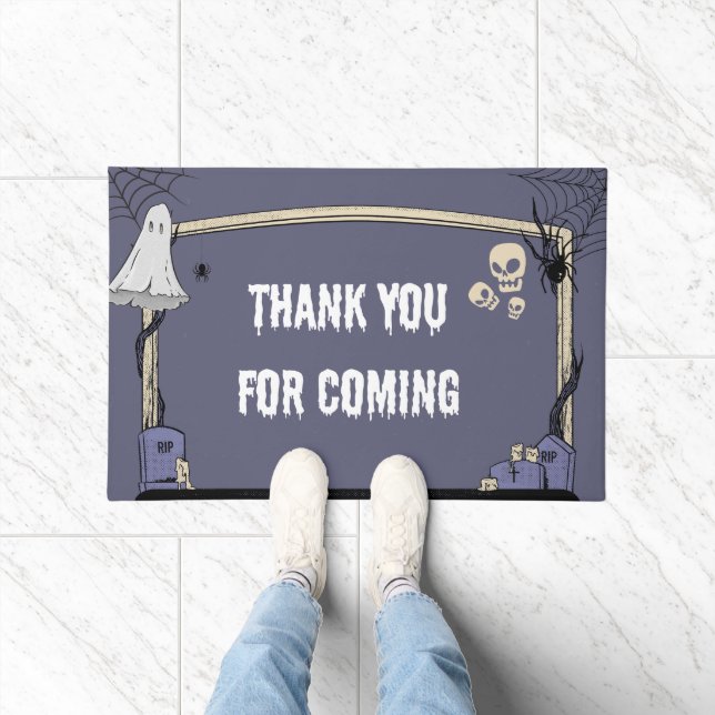 Spooky Halloween "Thank You" Typography  Doormat (Indoor)