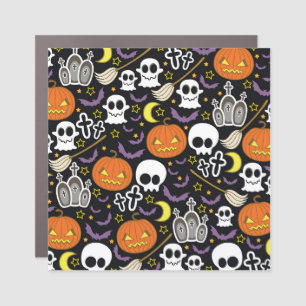 Spooky Halloween: Themed Background Design. Car Magnet