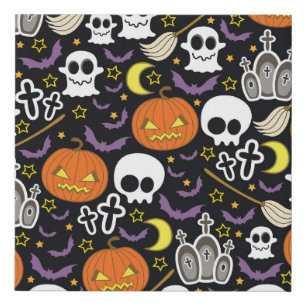 Spooky Halloween: Themed Background Design. Faux Canvas Print