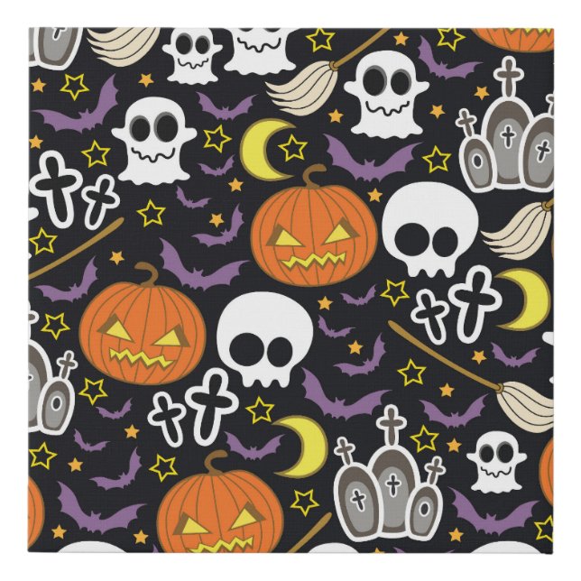 Spooky Halloween: Themed Background Design. Faux Canvas Print (Front)