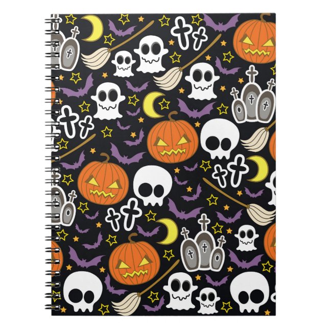 Spooky Halloween: Themed Background Design. Notebook (Front)