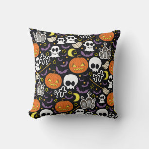 Spooky Halloween: Themed Background Design. Throw Pillow