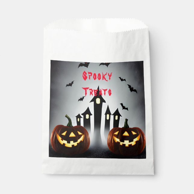 Spooky Halloween Treats Creepy Jack 'o Lantern  Favor Bag (Front)