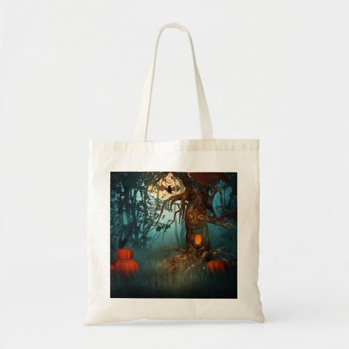 Spooky Halloween Tree With Eyes Tote Bag