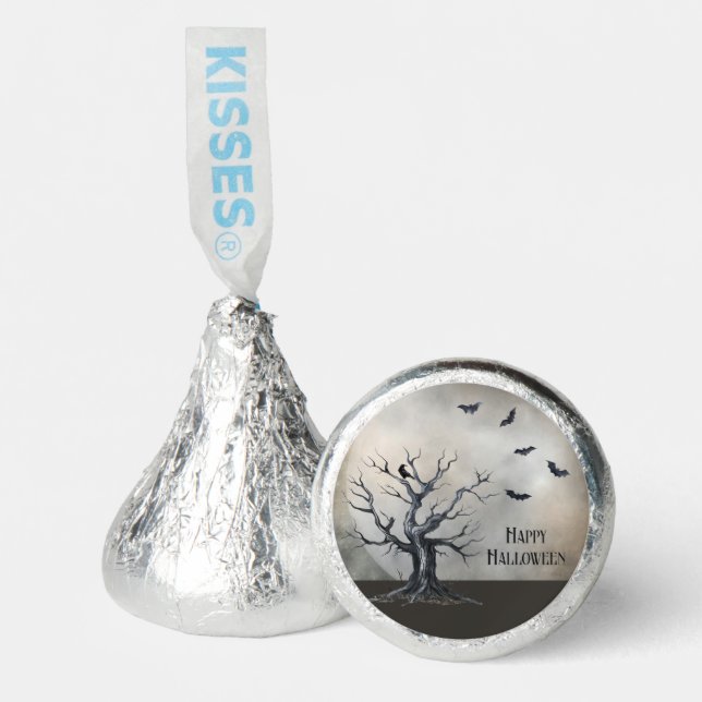 Spooky Halloween Tree with Raven and Bats Hershey®'s Kisses® (Front)