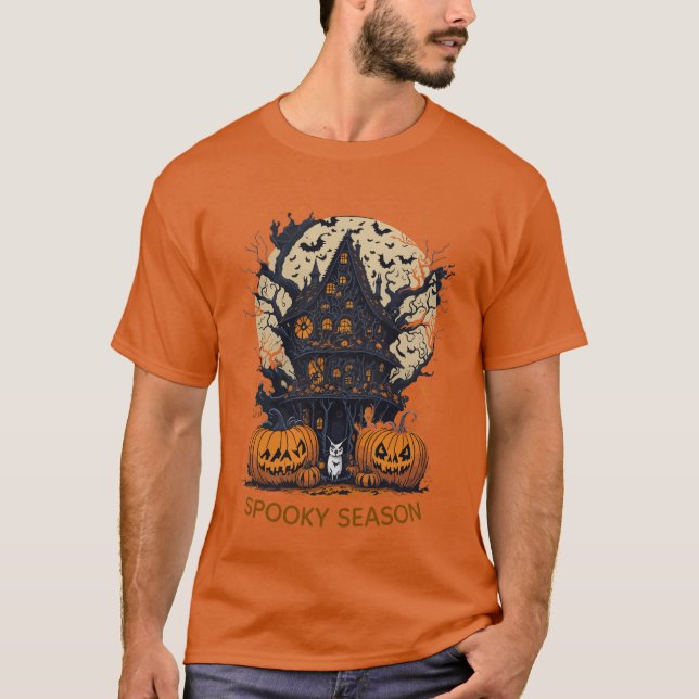 Spooky Halloween Treehouse Men's T-Shirt (Front)