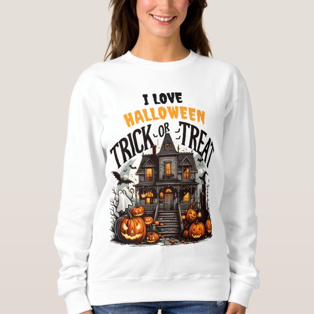 Spooky Halloween trick-or-treat night Sweatshirt (Front)
