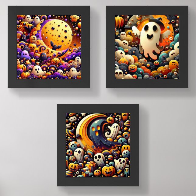 Spooky Halloween Trio Print Set (Front)