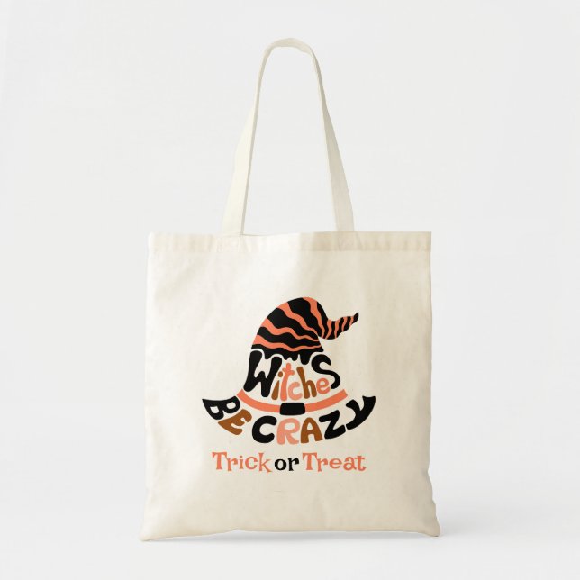 Spooky Halloween Vibe-Witches by Crazy Hat Tote Bag (Front)
