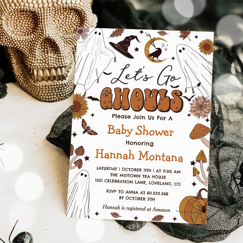 Spooky Halloween Vintage Baby Shower Party Invitation