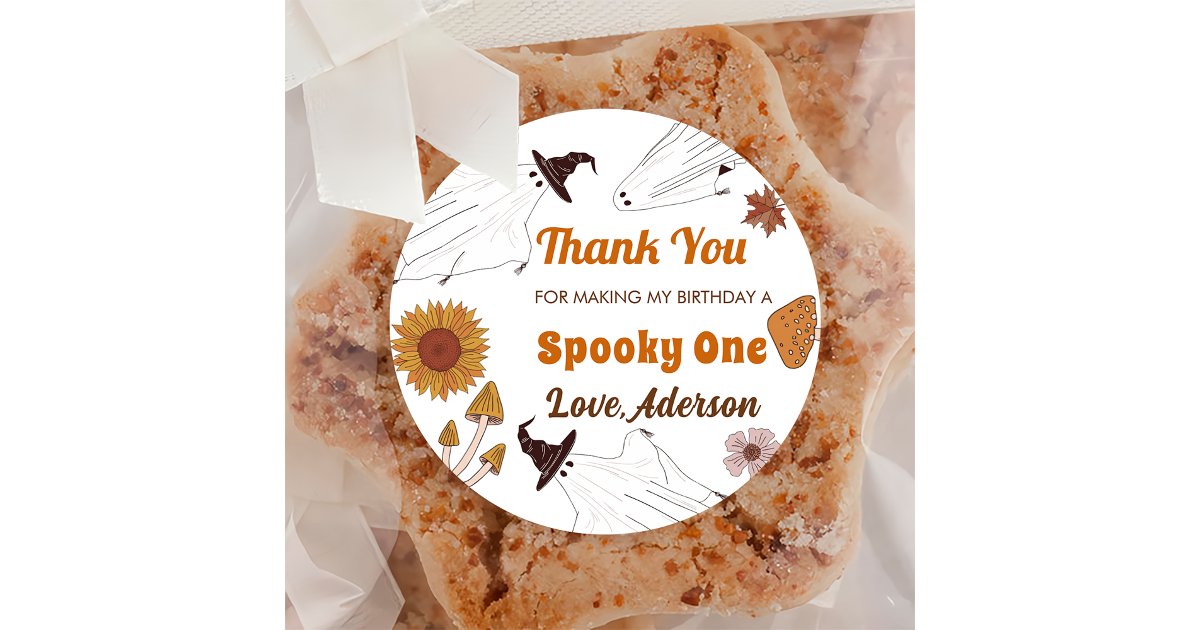 Spooky Halloween Vintage Birthday Party Classic Round Sticker | Zazzle