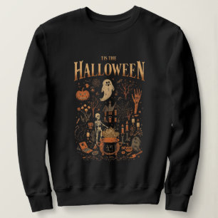Spooky Halloween Vintage Design – Ghost, Pumpkin  Sweatshirt