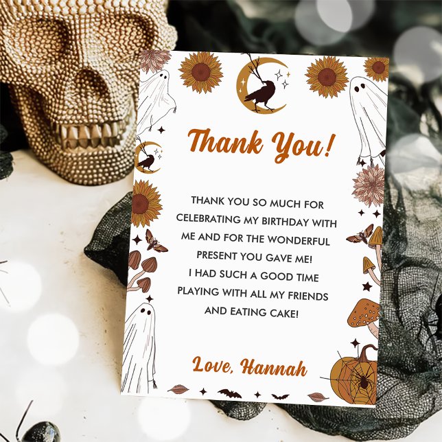 Spooky Halloween Vintage  Thank You Card (Creator Uploaded)