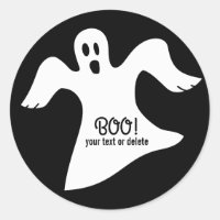 Spooky Halloween White Ghost Saying BOO!