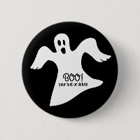 Spooky Halloween White Ghost Saying BOO!